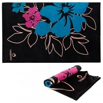 Fitness Mania - Basic Towel 145 x 85 cm (L) - Print Black Flower