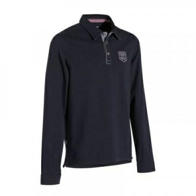 Fitness Mania - Blason Long-Sleeved Horse Riding Polo - Navy