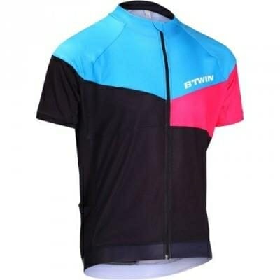 Fitness Mania - SHORT SLEEVE CYCLING JERSEY 700 - BLACK/BLUE/PINK