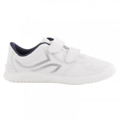 Fitness Mania - TS100 Grip Kids' Tennis Shoes - White/Blue