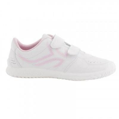 Fitness Mania - TS100 Grip Kids' Tennis Shoes - White/Pink