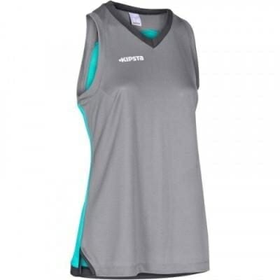 Fitness Mania - Womens Basketball Jersey B500 - Gray and Turquoise