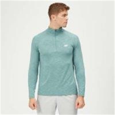 Fitness Mania - Performance 1/4 Zip Top - Airforce Blue Marl - XS - Airforce Blue Marl