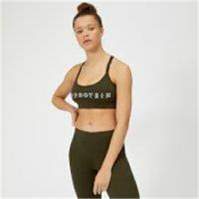 Fitness Mania - The Original Sports Bra - Dark Khaki - S - Dark Khaki