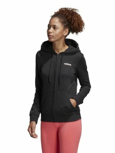 Fitness Mania - Adidas Essentials Plain Full Zip Womens Casual Hoodie - Black