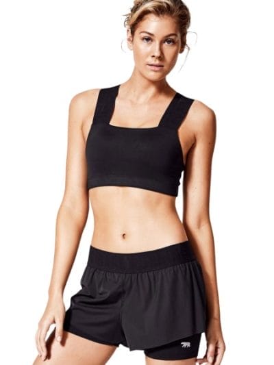 Fitness Mania - Running Bare Perfect Form Womens Sports Crop Top - Black