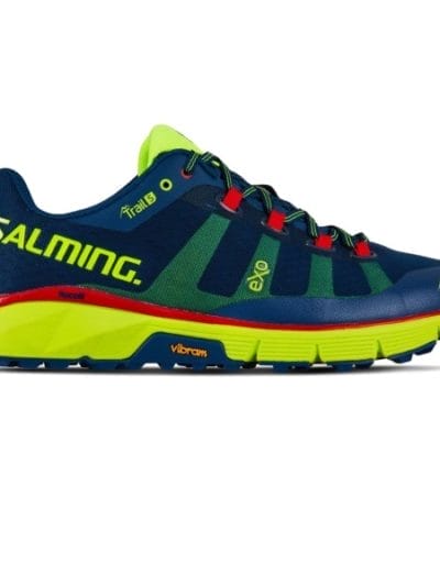Fitness Mania - Salming Trail 5 - Mens Trail Running Shoes - Poseidon Blue/Safety Yellow