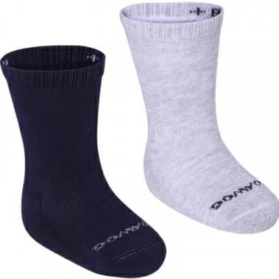 Fitness Mania - Baby Gym Non Slip Socks Two Pair Pack Navy Blue and Mottled Grey