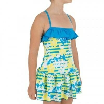 Fitness Mania - Girl'S Miami Swimwear Dress With Straight Shoulder Straps - Blue