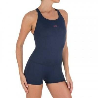 Fitness Mania - Leony women's one-piece legsuit shorty swimsuit - dark blue