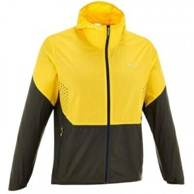 Fitness Mania - Men's Hiking Jacket Helium Wind 500 Anti UV Windproof  - Yellow Grey