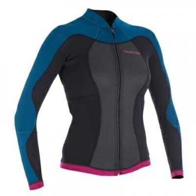 Fitness Mania - Women's Long Sleeve Jacket Wetsuit 500 2mm - Blue/Pink