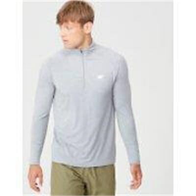 Fitness Mania - Performance ¼ Zip Top - Grey Marl  - L