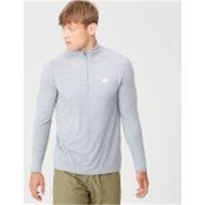 Fitness Mania - Performance ¼ Zip Top - Grey Marl  - XS