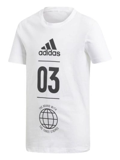Fitness Mania - Adidas Sport ID Kids Boys T-Shirt - White/Black