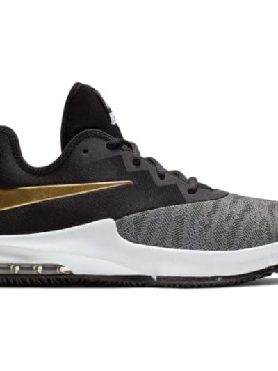 Fitness Mania - Nike Air Max Infuriate III Low - Mens Basketball Shoes - Black/Metallic Gold/White