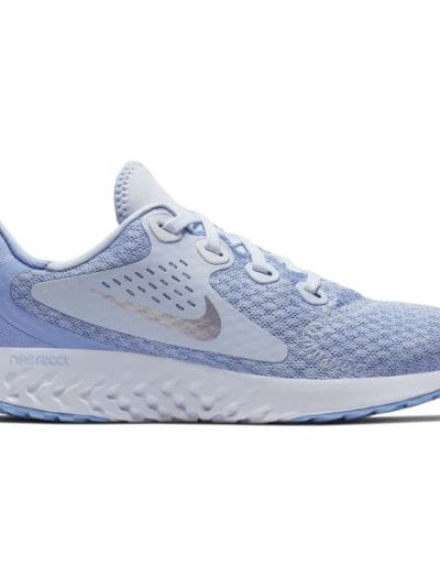 Fitness Mania - Nike Legend React GS - Kids Girls Running Shoes - Half Blue/Metallic Silver