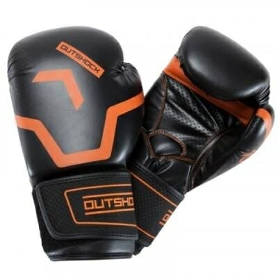 Fitness Mania - 500 Intermediate Adult Boxing Gloves - Black/Orange