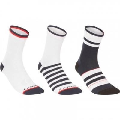 Fitness Mania - Adult High Sports Socks RS160 - 3 Pack - White and navy