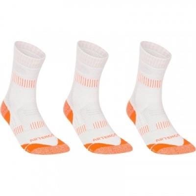 Fitness Mania - Adult High Sports Socks RS900 - 3 Pack - White and Orange