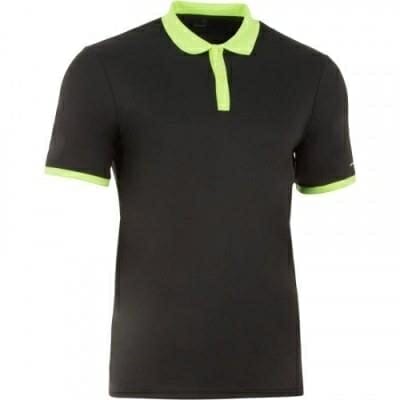 Fitness Mania - Adult Tennis Badminton Squash Polo Shirt Soft 500 - Black