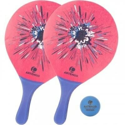 Fitness Mania - Beach Tennis Racquets Woody Set - Pink