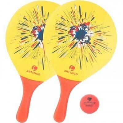 Fitness Mania - Beach Tennis Racquets Woody Set - Yellow