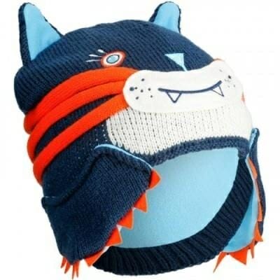 Fitness Mania - Junior unisex ski beanies monster cat - blue / orange