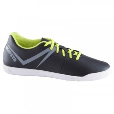Fitness Mania - Kids' Futsal Trainers First 100 - Black Grey and Yellow