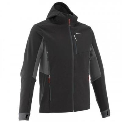 Fitness Mania - Men's Trekking/Hiking Softshell Windwarm 500 - Black