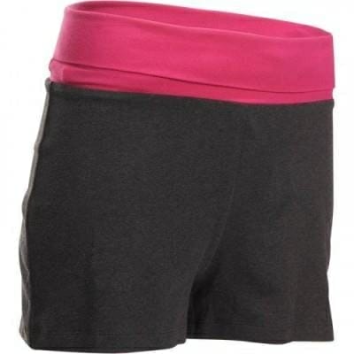 Fitness Mania - Woman's Organic Cotton Yoga Shorts - Grey/Pink