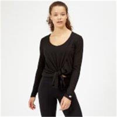 Fitness Mania - Twist Long Sleeve T-Shirt - Black - XS