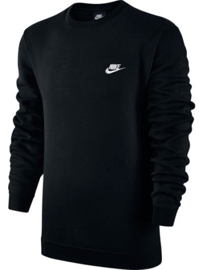Fitness Mania - Nike Sportswear Fleece Club Swoosh Mens Crew Sweatshirt - Black/White