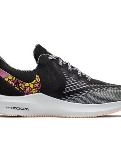 Fitness Mania - Nike Zoom Winflo 6 SE - Womens Running Shoes - Black/White/Opti Yellow/Lotus Pink