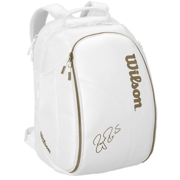 Fitness Mania - Wilson Federer DNA Tennis Backpack Bag - White/Gold