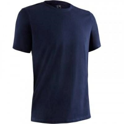 Fitness Mania - 500 Short-Sleeved Regular-Fit Gym & Pilates T-Shirt - Navy Blue