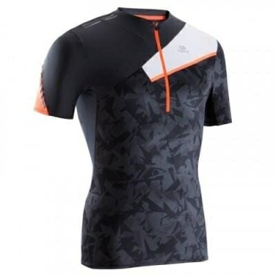 Fitness Mania - Men's Short Sleeved Trail Running T-Shirt - Dark Grey White