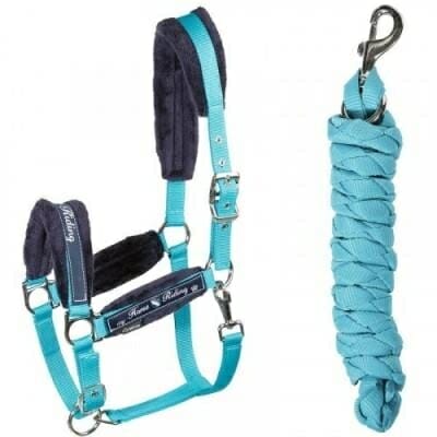 Fitness Mania - Winner Horse Riding Halter + Leadrope Set For Horse Or Pony - Turquoise