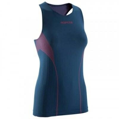 Fitness Mania - Womens Basketball Keepdry Undertank - Blue and Pink