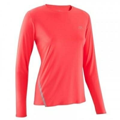 Fitness Mania - Womens Long-Sleeved Running Shirt - Run Sun Protect - Coral