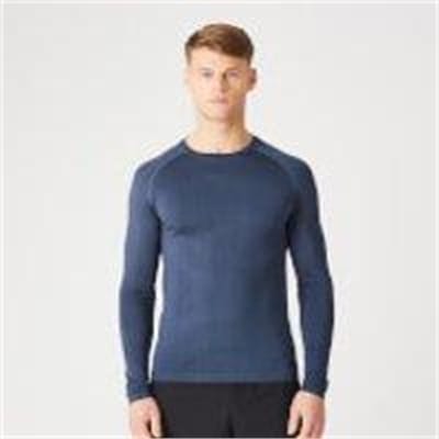 Fitness Mania - Elite Seamless Long-Sleeve T-Shirt – Indigo - L