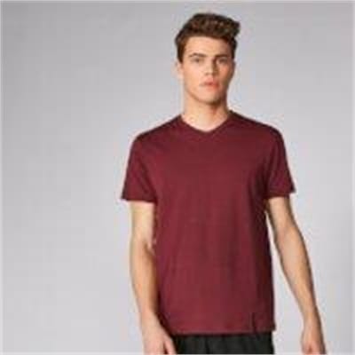 Fitness Mania - Luxe Classic V-Neck T-Shirt - Oxblood - S