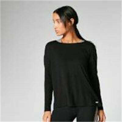 Fitness Mania - Split Long-Sleeve T-Shirt - Black  - M