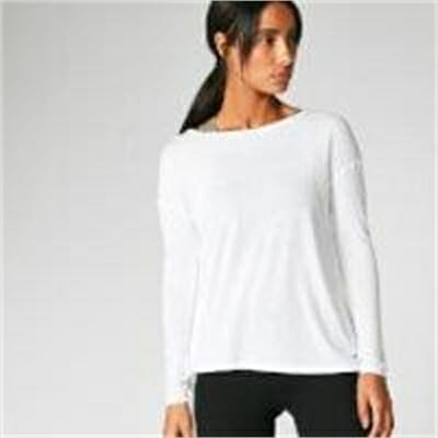 Fitness Mania - Split Long-Sleeve T-Shirt - White  - XS