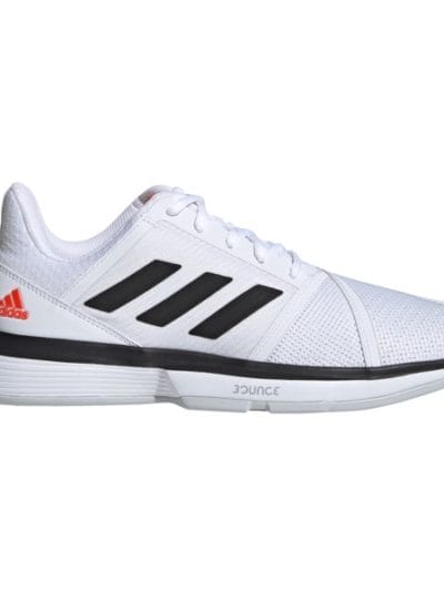 Fitness Mania - Adidas CourtJam Bounce - Mens Tennis Shoes - Footwear White/Core Black/Orange