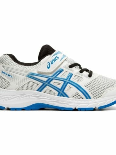 Fitness Mania - Asics Contend 5 PS - Kids Boys Running Shoes - White/Electric Blue