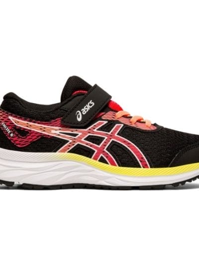 Fitness Mania - Asics Excite 6 PS - Kids Girls Running Shoes - Black/Laser Pink