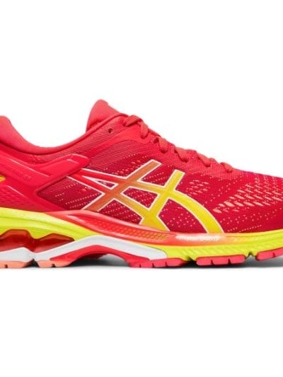 Fitness Mania - Asics Gel Kayano 26 10P/10C - Womens Running Shoes + Free Lightfeet Socks - Laser Pink/Sour Yuzu