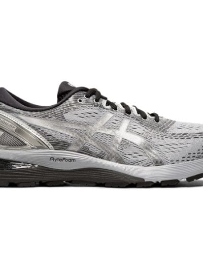 Fitness Mania - Asics Gel Nimbus 21 Platinum - Mens Running Shoes + Free Lightfeet Socks - Sheet Rock/Silver