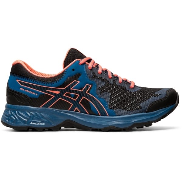 Fitness Mania - Asics Gel Sonoma 4 - Womens Trail Running Shoes - Black/Sun Coral